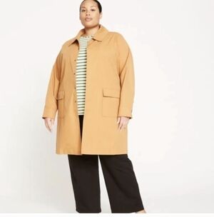 Universal Stanfard Brown Khaki Trencg Jacket Coat Size 2XS 6-8 Snap Button Front